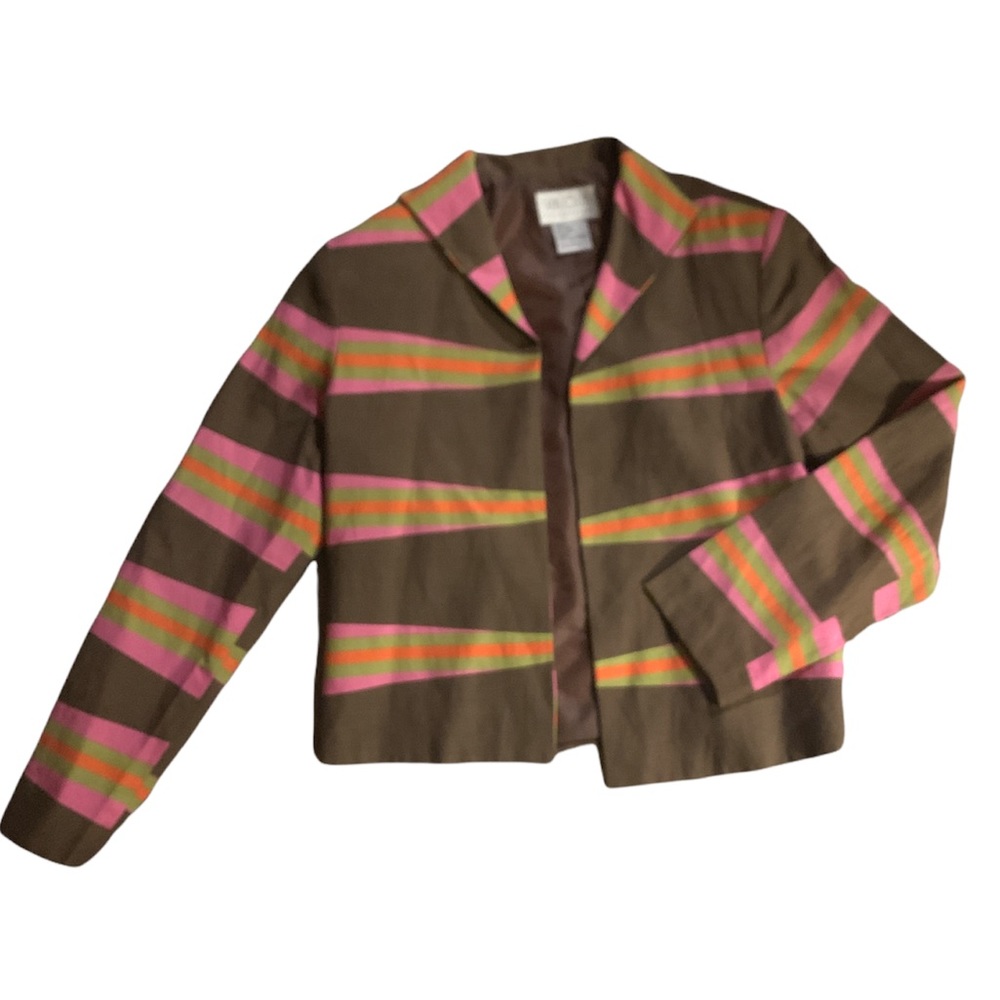 Vintage Silk Club Collection multicolored blazer. Silk and Linen